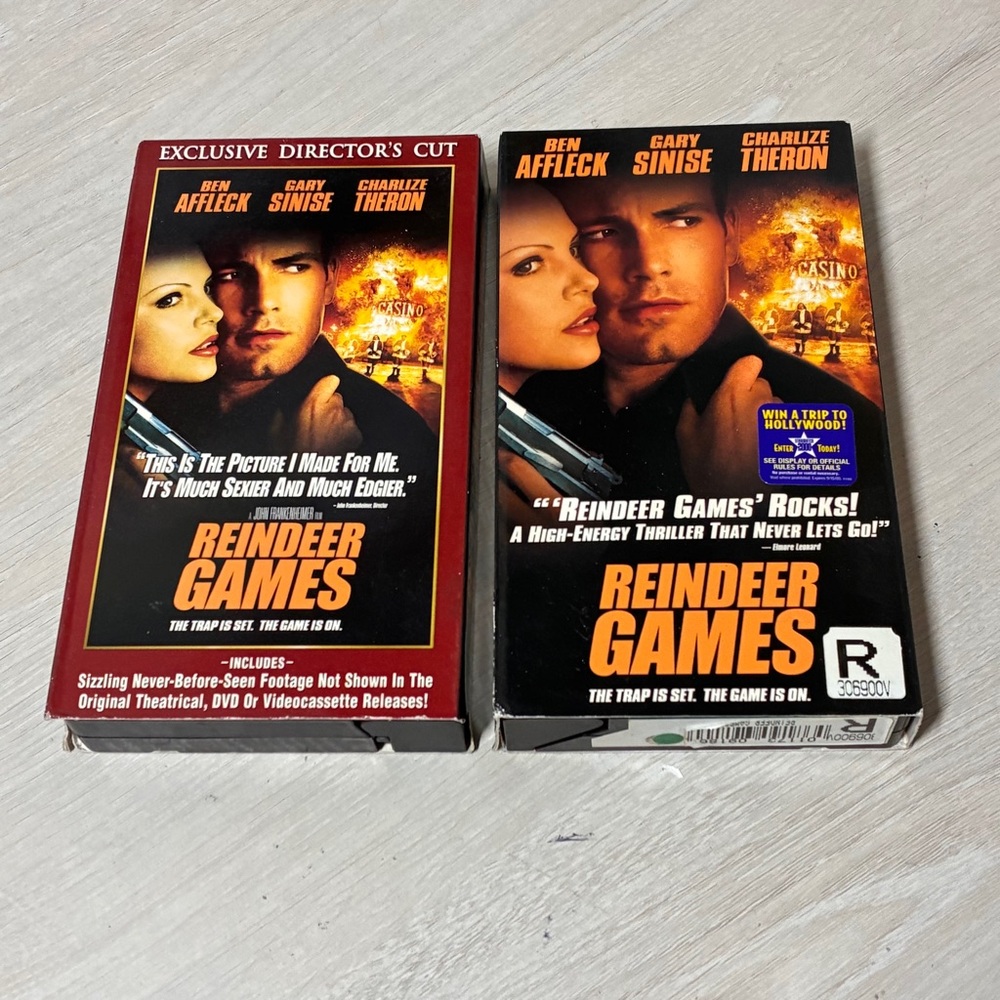 Reindeer Games VHS Lot Director’s Cut Theatrical 2 Tape Action Thriller 2000